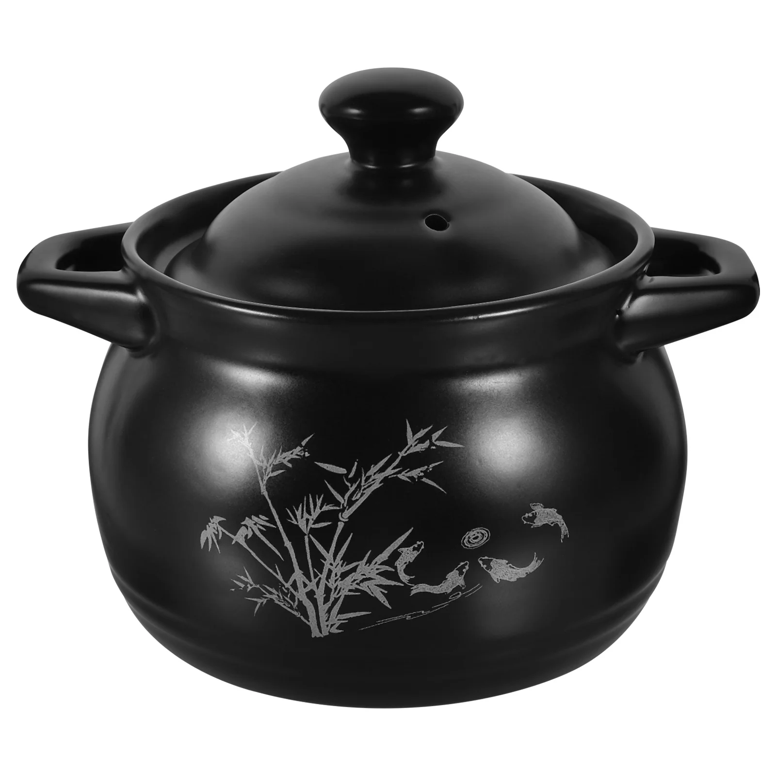 

Household Ceramic Cooking Pot Kitchen Stew Pot Acid Alkali Resistant Stove Safe Nonslip Handle Smooth Glazed Surface Home