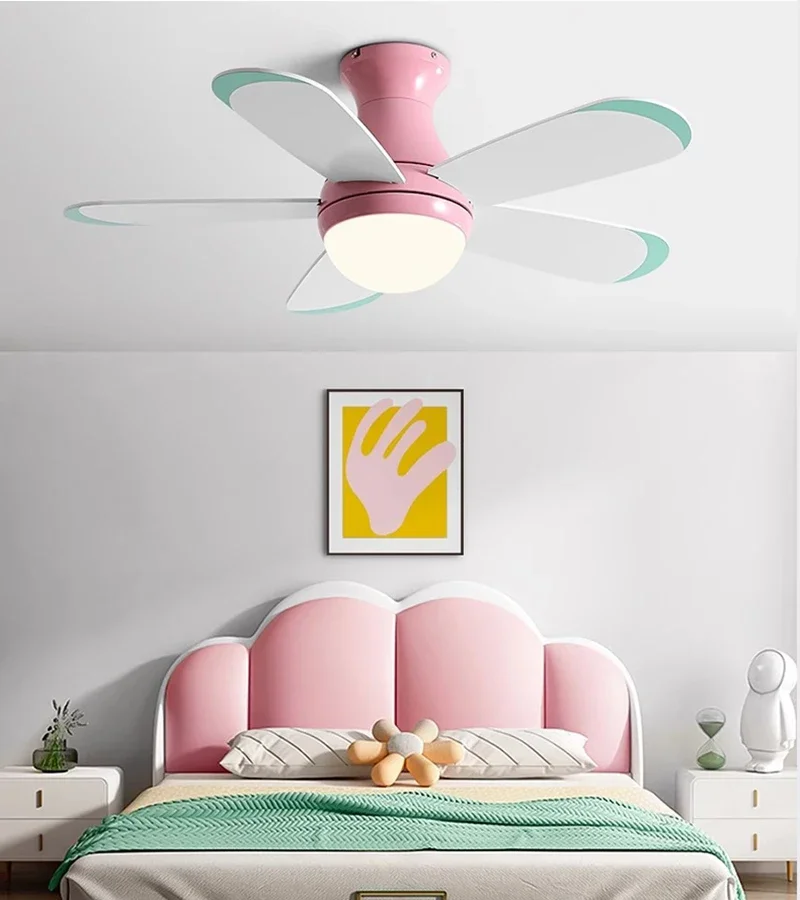 Children Room Ceiling Fan Light Modern Ceiling Fan With Light And Control Low Floor Household Fan Support 110V 220V