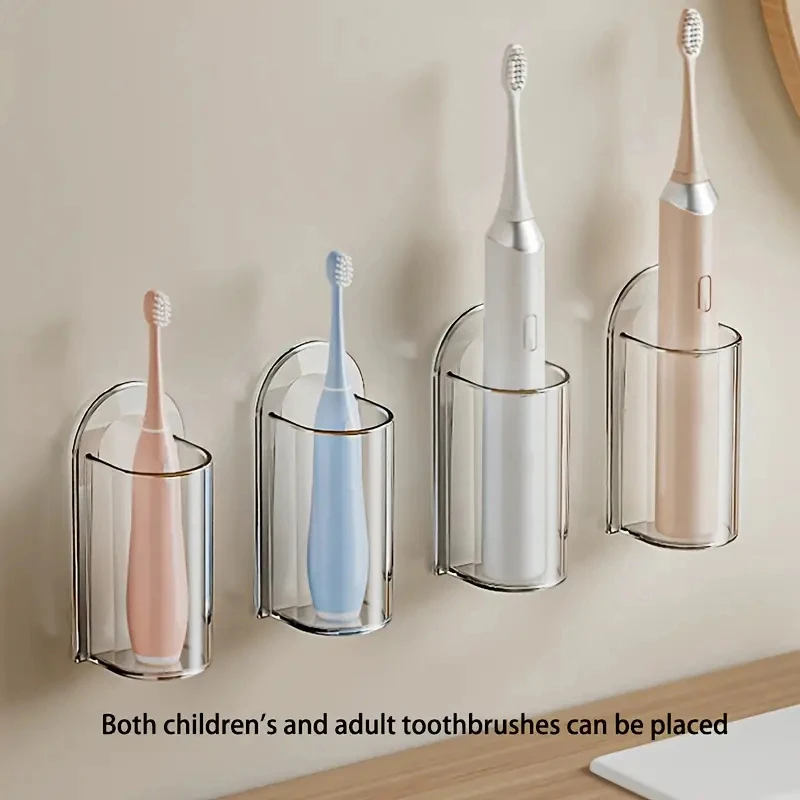 Non Perforated Toothbrush Holder Electric Toothbrush Base Space Saving Wall Mounted Toothbrush Holder Bathroom Accessory