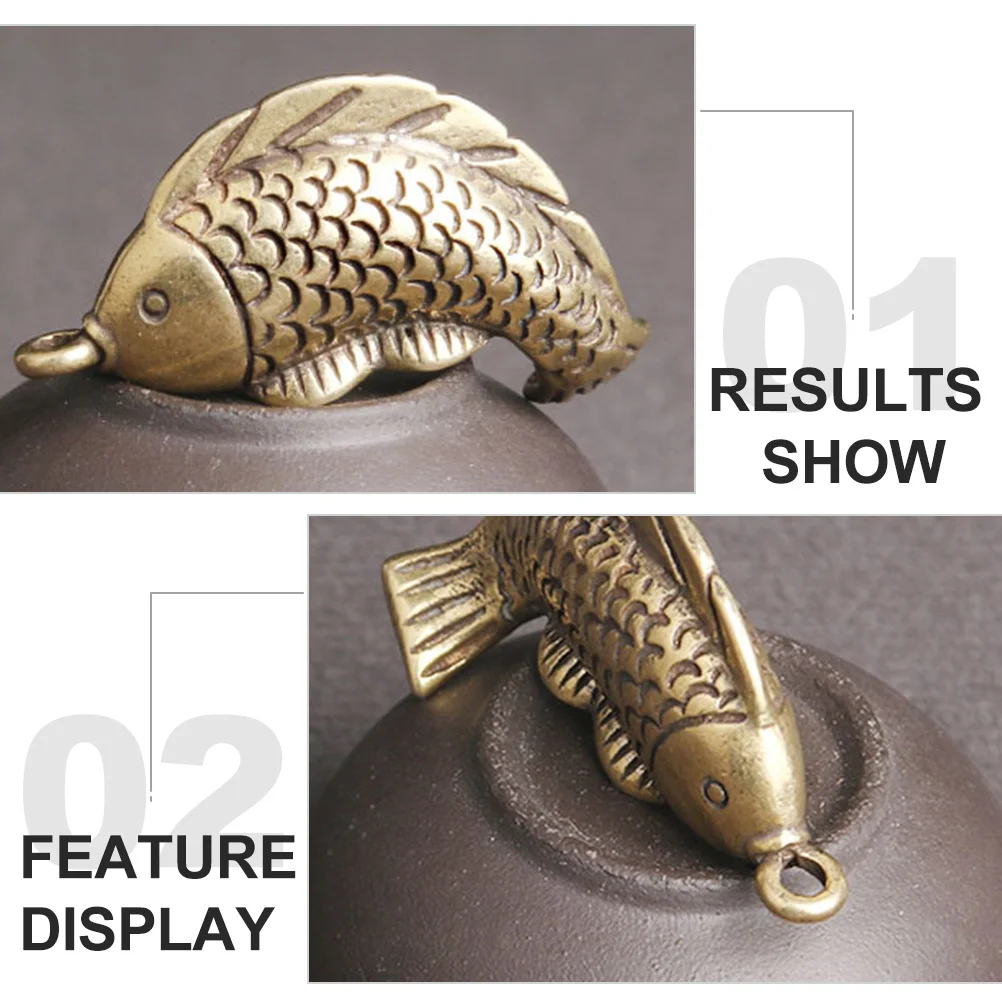 

3 pcs Brass Carp Fish Pendant Keychain Charm Diy Hanging Ornament For Jewelry Making Gift, Carp Keychain Pendant Decor