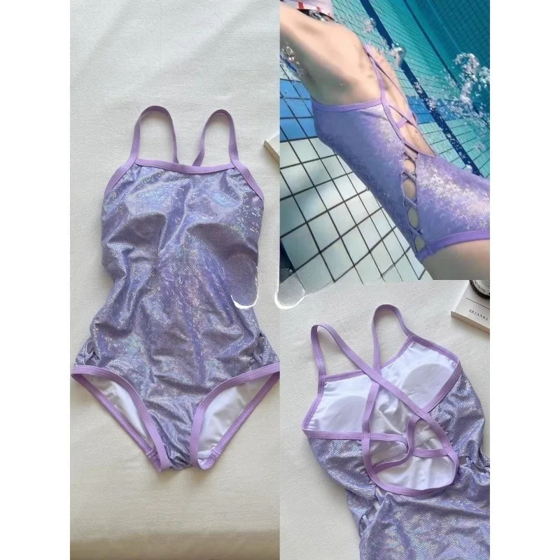 

Women's One-Piece Racing Swimsuit - Double Layer Push-Up Padded Tummy-Control Slim-Fitting No Water Retention Triangle Swimwear