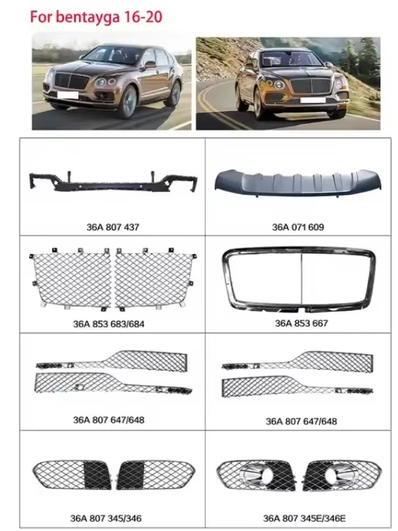 Chrome Grill Mesh Lower Front Bumper for Bentley Bentayga 2016-2020 New Condition 36A807345 36A807346 36A807647 36A807648 3