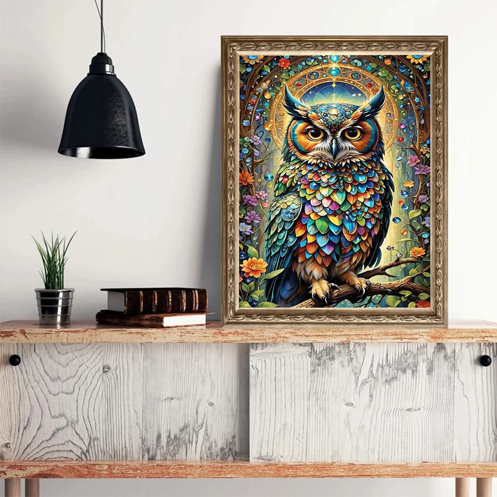 Momoart New Arrival Diamond Mosaic Owl Painting Bird Animal Kit Needlework Full Square Round Embroidery Handicraft - view 3