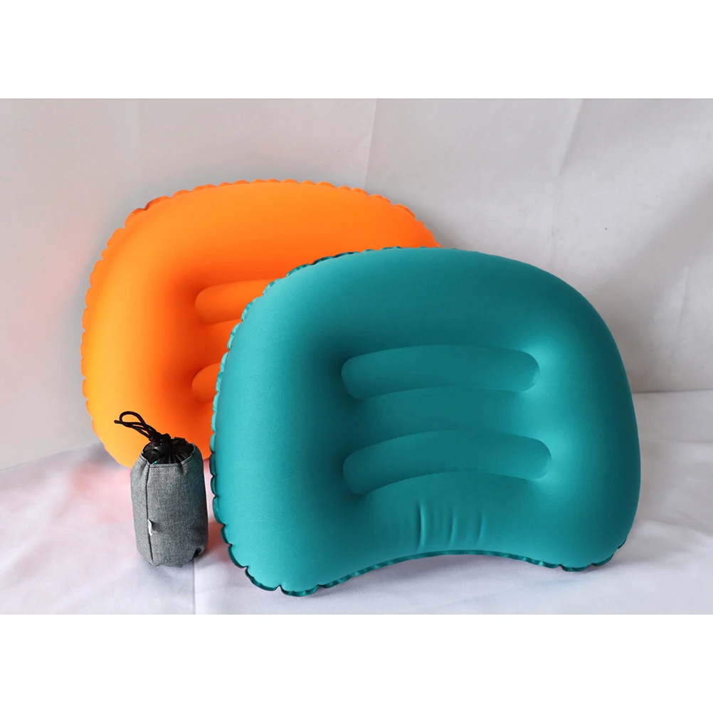 

1PC Lightweight Inflatable Pillow Multifunctional Nap Pillow Portable Cushion for Outdoor Travel Camping (Orange)