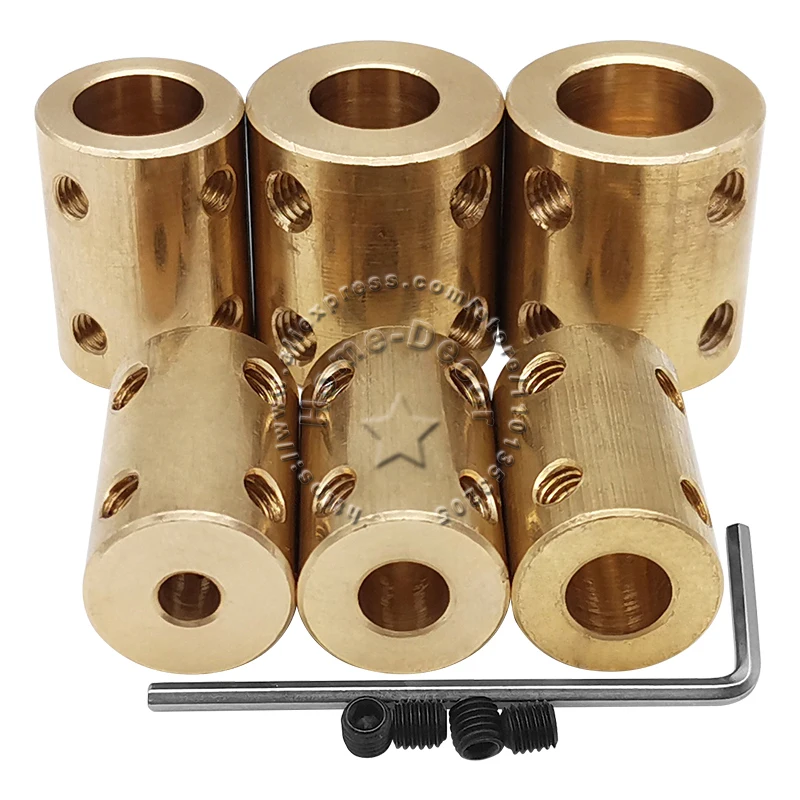 1pcs 4/5/6/8/10mm Copper Rigid Motor Shaft Coupling Coupler Transmission Adapter Sleeve Bushing For RC Boat Car Airplane Model