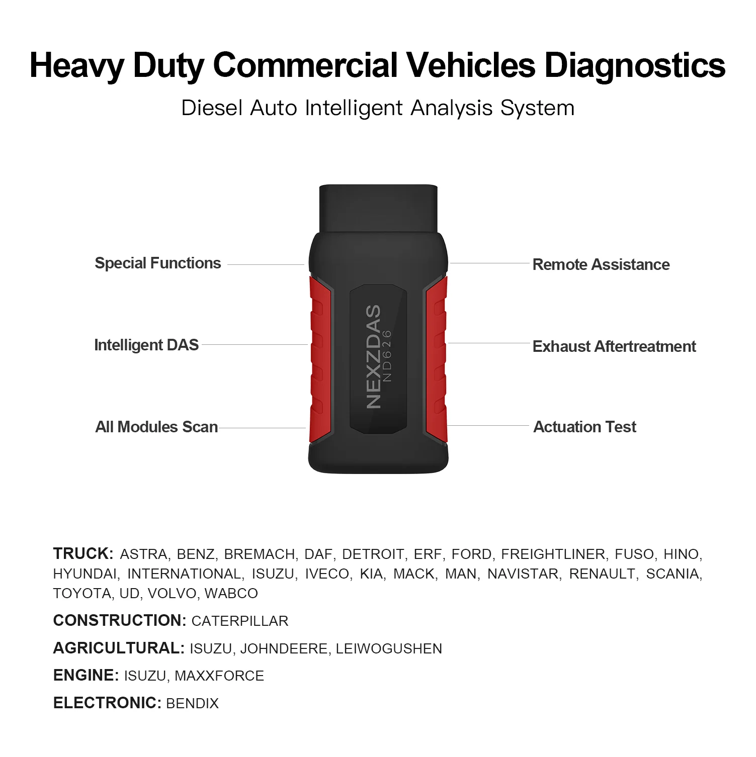 HUMZOR ND626 Obd2 ماسح ضوئي تشخيصي نظام كامل شاحنة أداة تشخيصية TPMS SRS ABS قارئ رمز ماسح ضوئي للسيارة