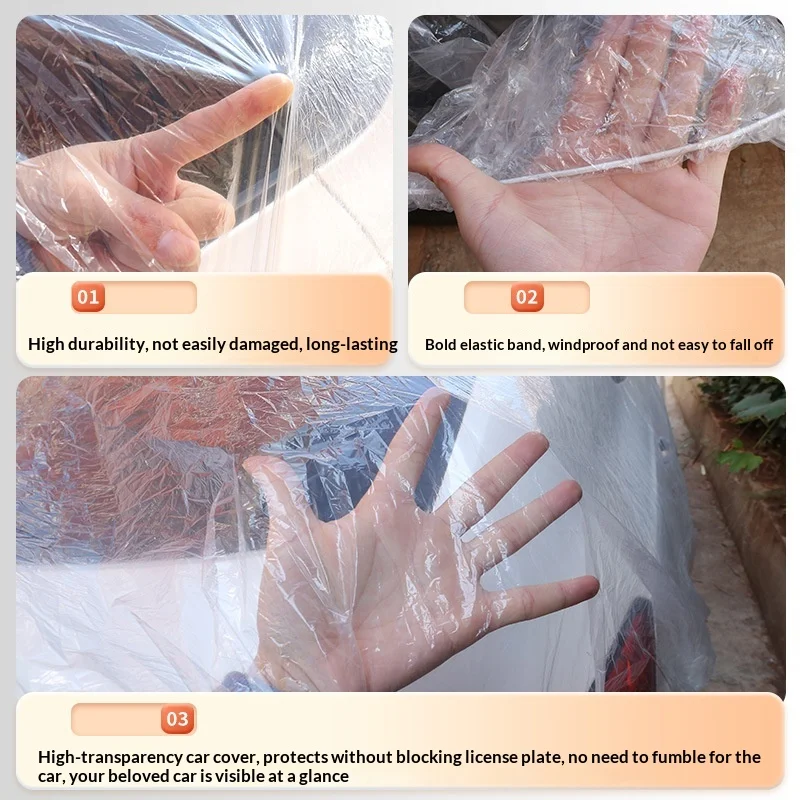 Disposable Cover for Car, Sunscreen, Rainproof and Dust Cover, Full Cover for Car Clothes, Sunshade Cover, Anti-Hail image 5