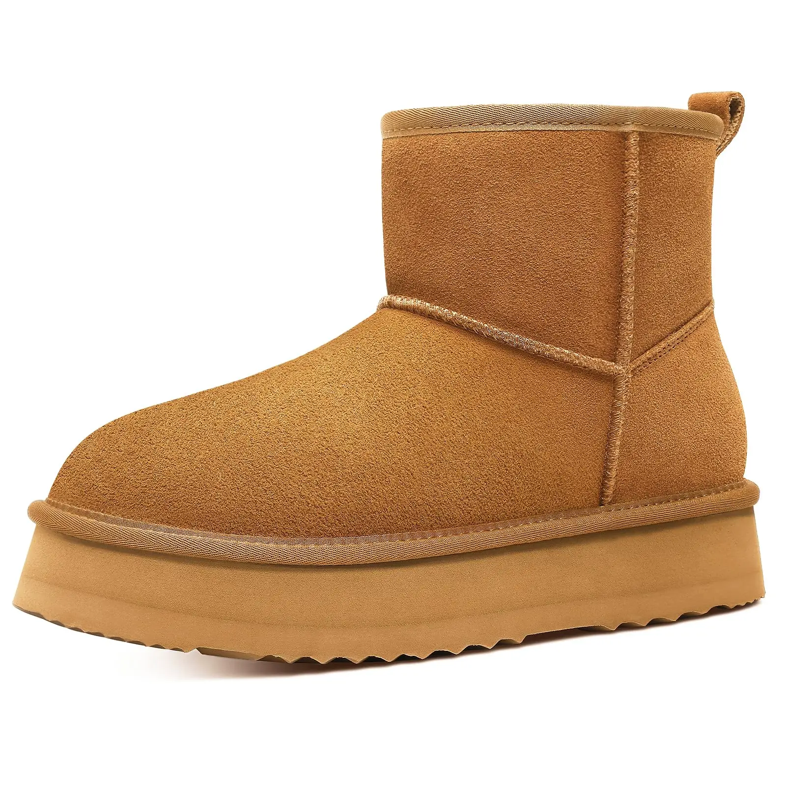 Crestar latform botas de neve para mulheres inverno camurça genuína tornozelo mini botas com pele forrado casa botas clássicas senhora botas quentes