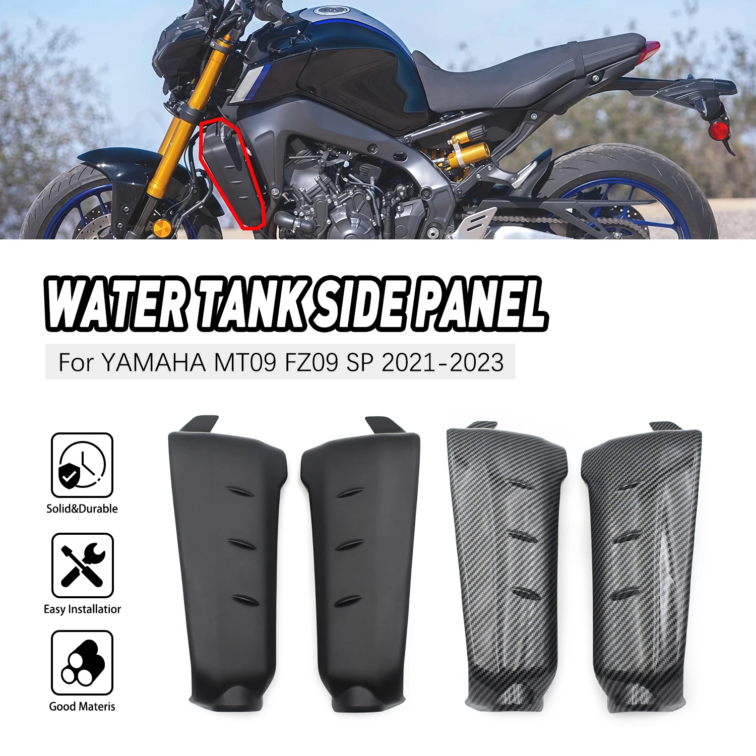

MT-09 Radiator Side Fairing Cover Panel Protector ABS Plastic For Yamaha MT09 2021-2023