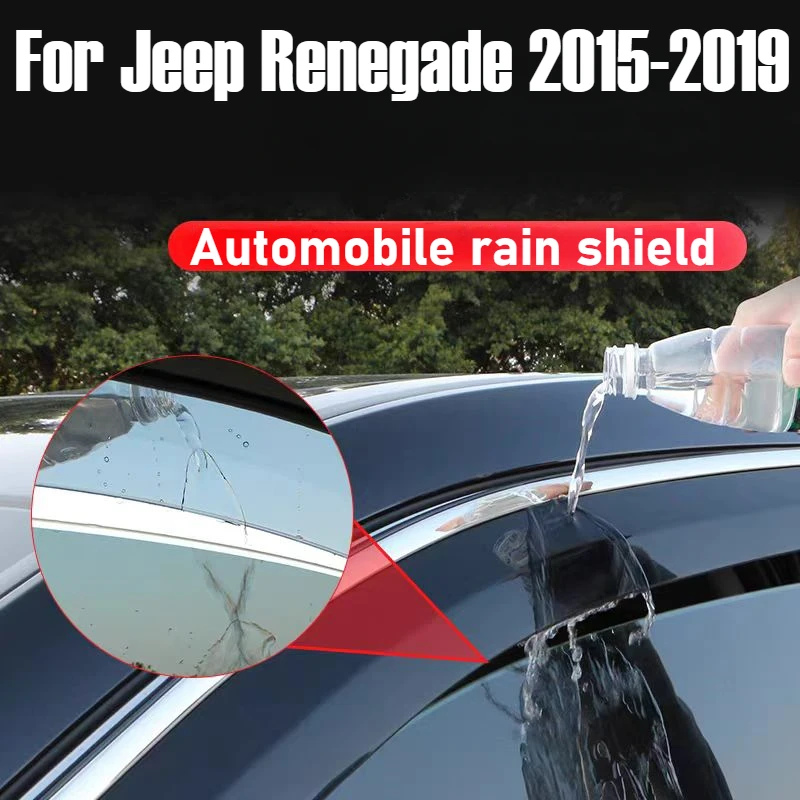 

For Jeep Renegade 2015-2019 Car Accessories Plastic Car Window Visors Rain Sun Visor Shield Cove Accessories 4pcs