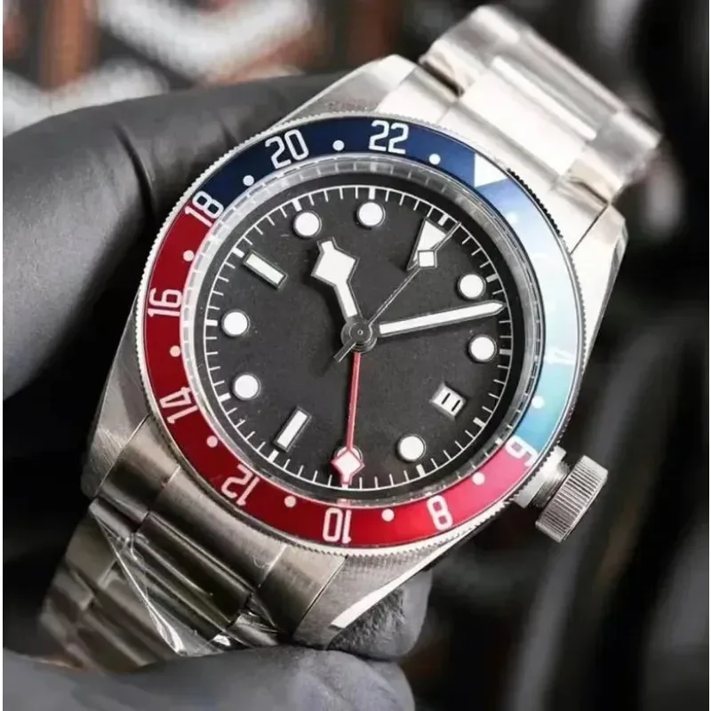Luxury Stainless Steel Mens Watch Automatic Mechanical Watch Luminous Wristwatch Stainless Steel Ceramic Ring Waterproof 2024