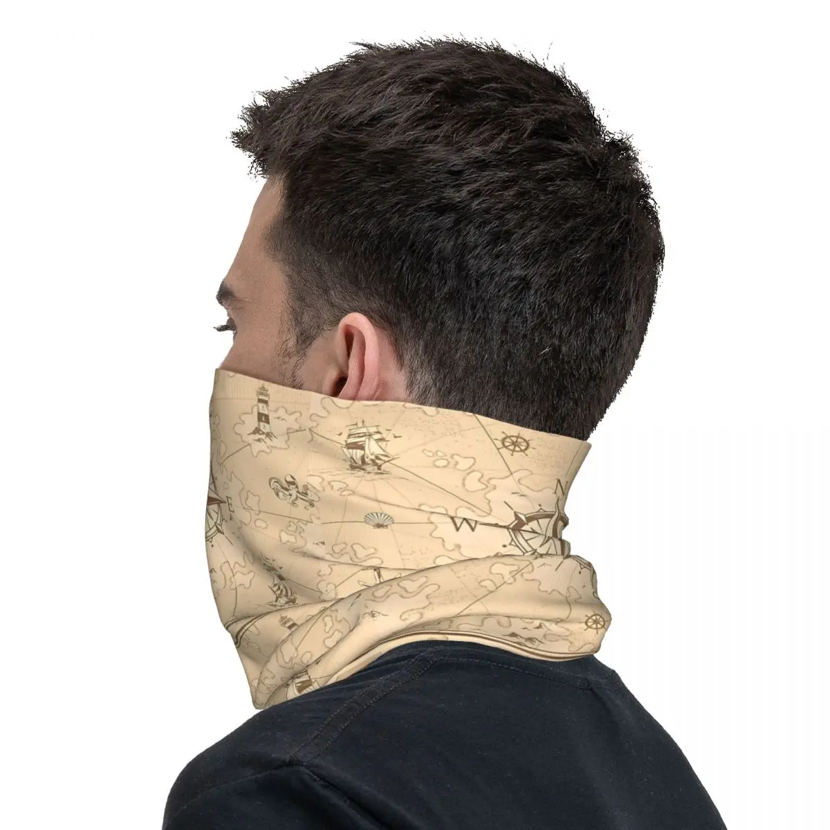 Vintage Map Bandana Neck Cover Wrap Scarf Balaclava Cycling Unisex Adult Breathable