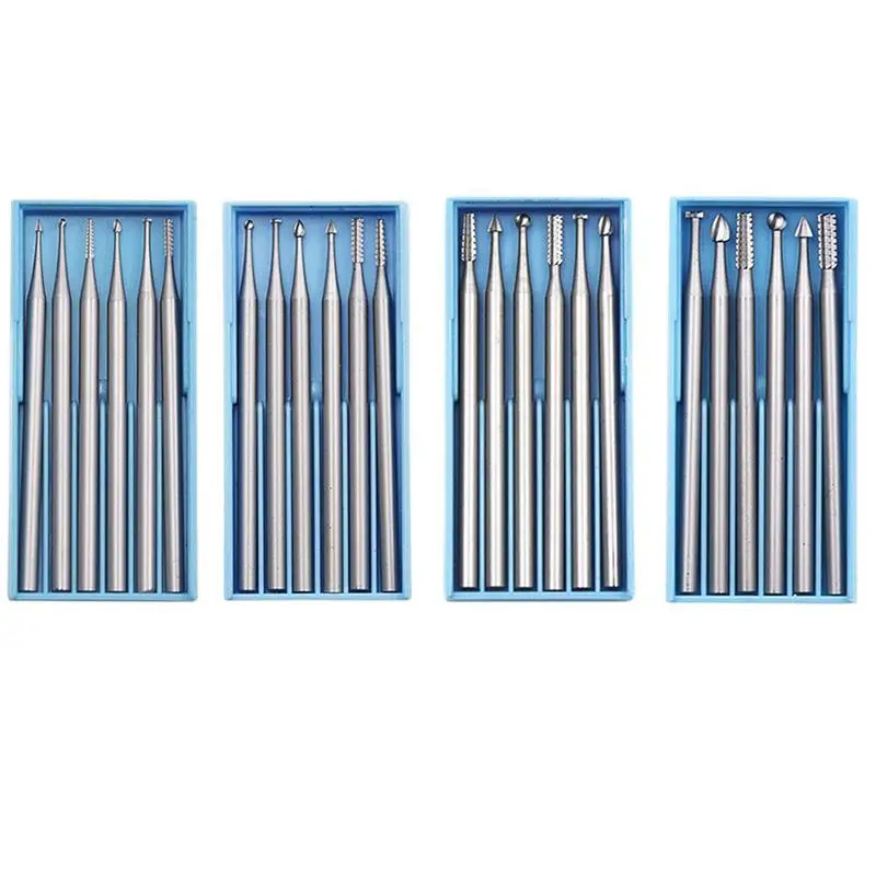 6pcs/set Handle Tungsten Steel Engraving Cutter Electric Hollow New 204 Threading Machine Olive Core Carving Cutter for home