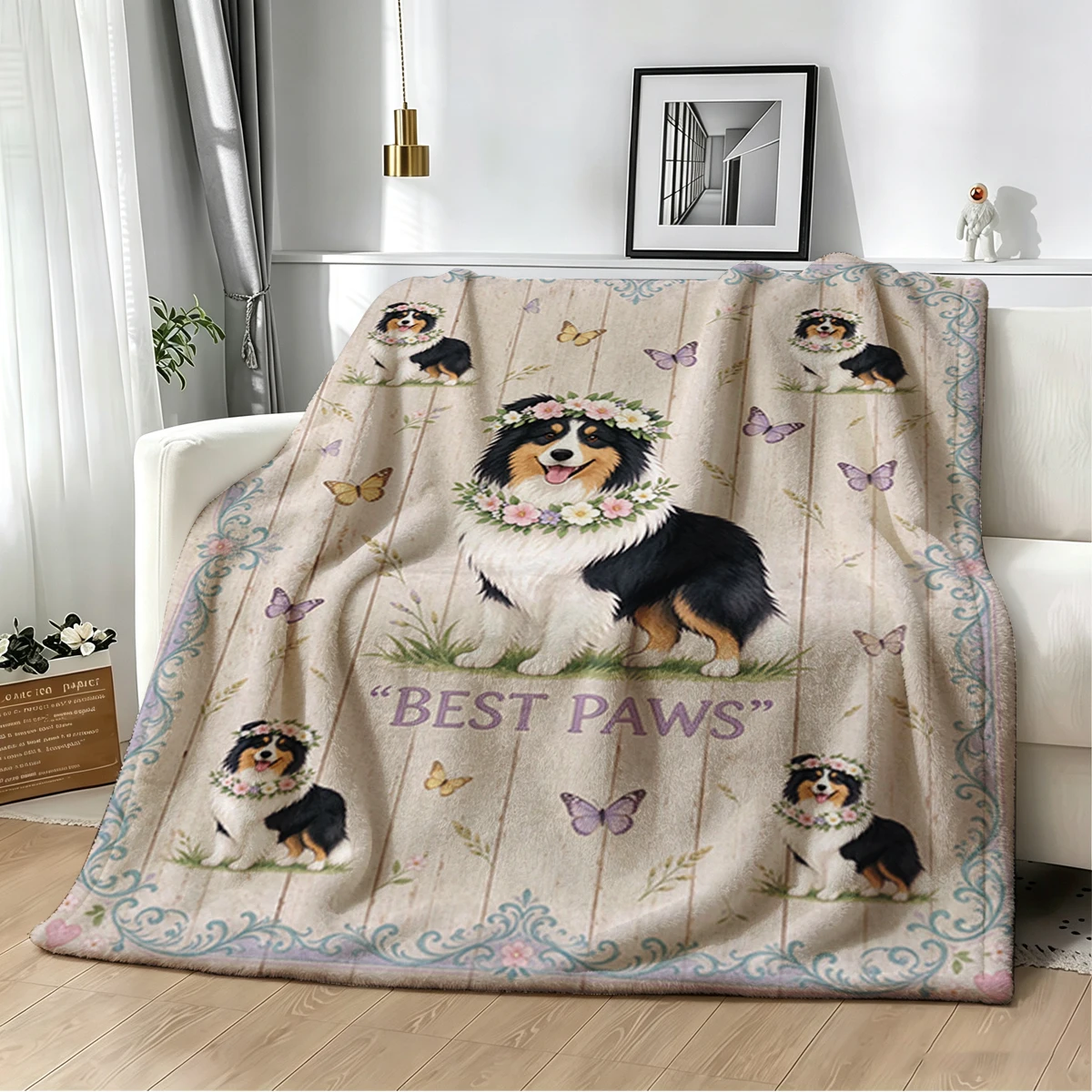 Ballerina Stage Butterfly Flannel Blanket Warm Soft Halloween Christmas Decorative Couch Warm Cozy All-Season Gift