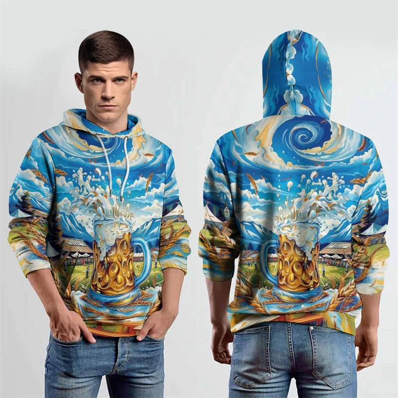 

Men's Women's German Beer Featival Theme Party Hoodies 3D Print Creative Personality Oktoberfest Clothes Loose Casual Sweatshirt