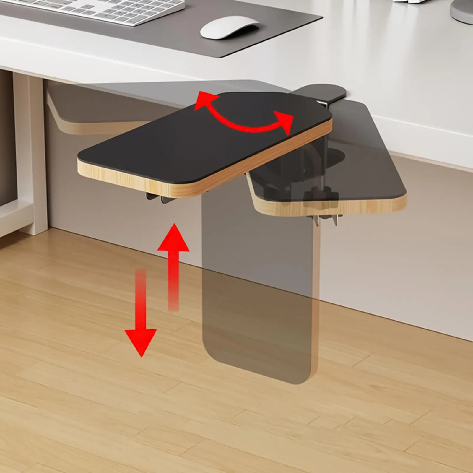 Desk Arm Rest Wooden Wrist Support 90 Degree Rotating Foldable Arm Rest Support Workstation For Computer Typing Gameplay