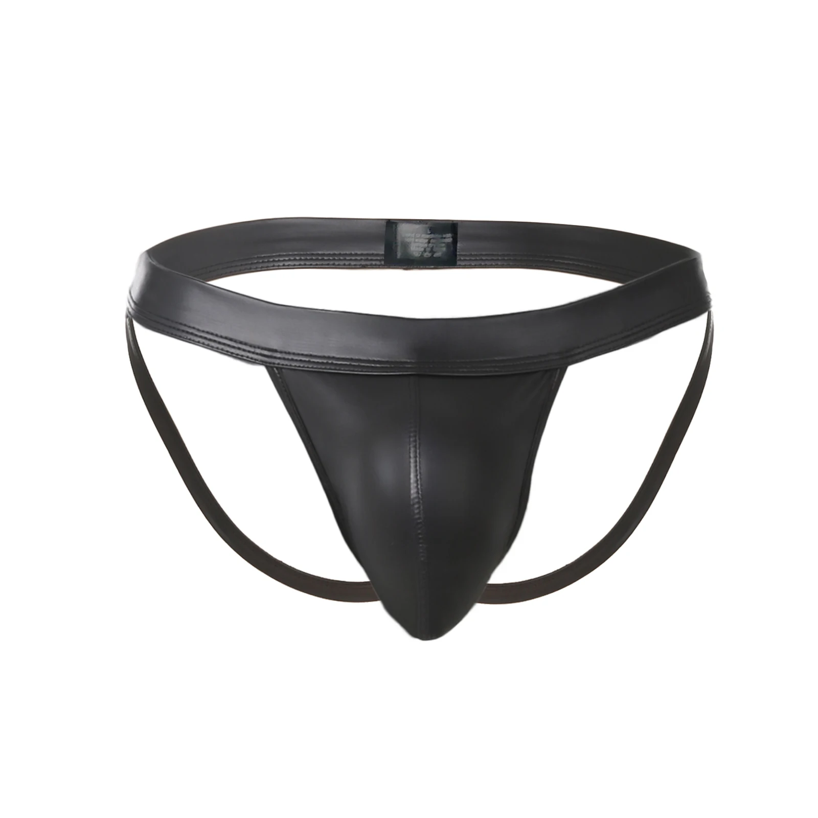 

Стринги мужские из искусственной кожи, с открытыми ягодицами