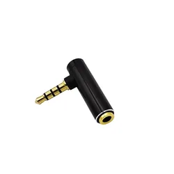 1PC 3.5mm złącze Audio 3.5 Jack kątowy kobieta do 4 polak męski Audio Stereo wtyczka L kształt 90 stopni konwerter słuchawek