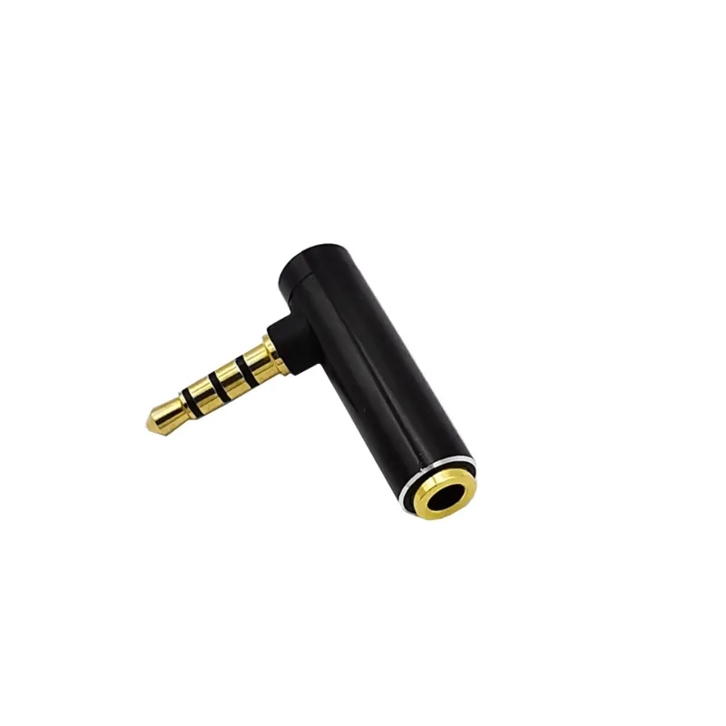 1PC 3.5mm Audio Connector 3.5 Jack Right Angle Female to 4Pole Male Audio Stereo Plug L Shape 90 Degree Headphone Converter