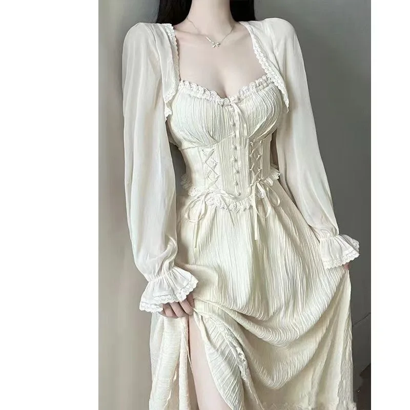 Gonna da fata Vacanza al mare Abito con bretelle di fascia alta Sorella reale Piccolo abito in stile profumato