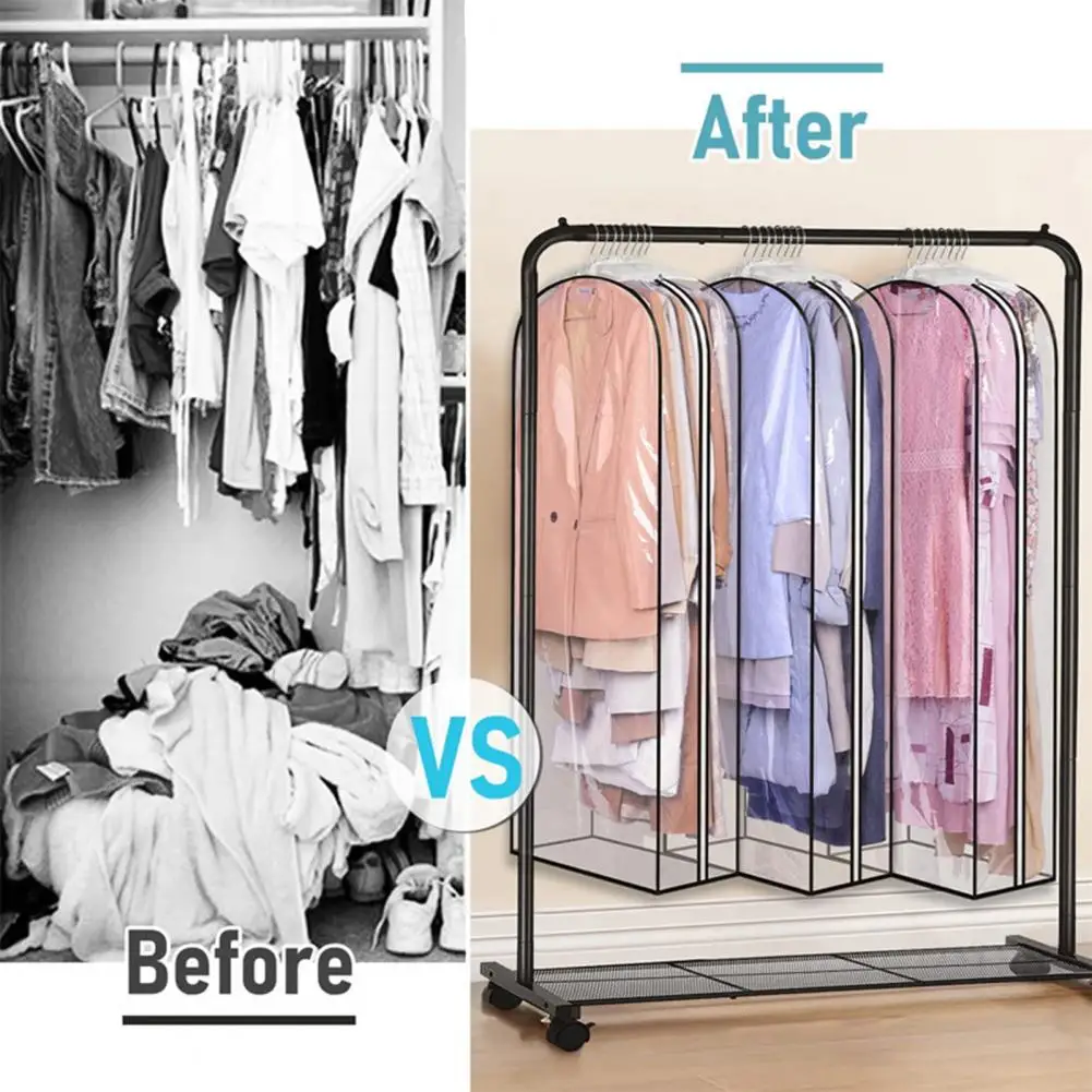 

Practical Gown Long Dress Storage Bag Clothing Organizer Easy to Clean Clothes Dust Cover Moisture Proof Daily Use