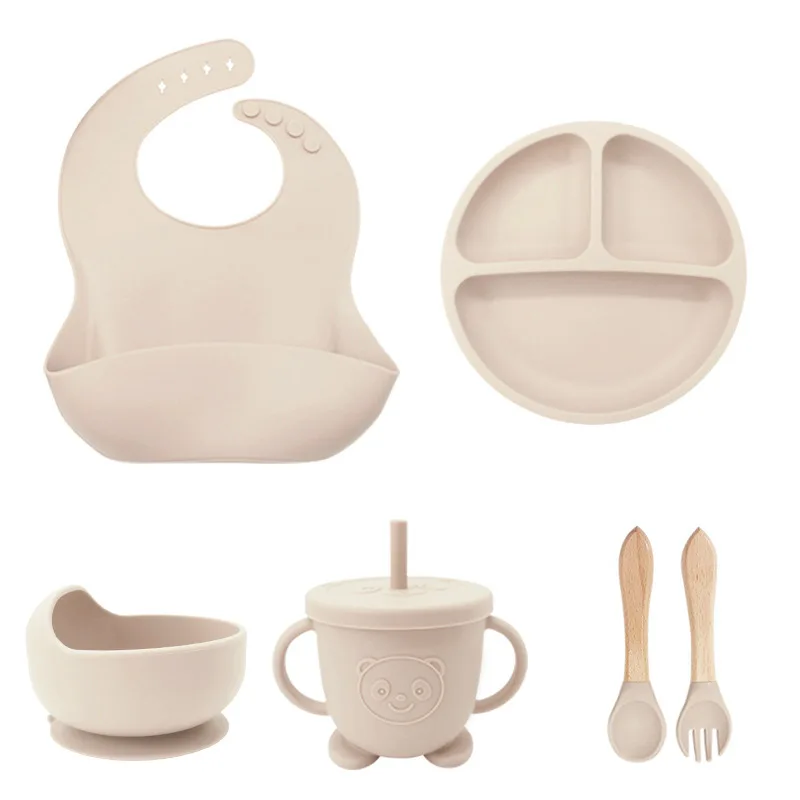 

Силиконовая посуда для мам и малышей: тарелка для прикорма, силиконовая тарелка для еды, нагрудник из пищевого силикона