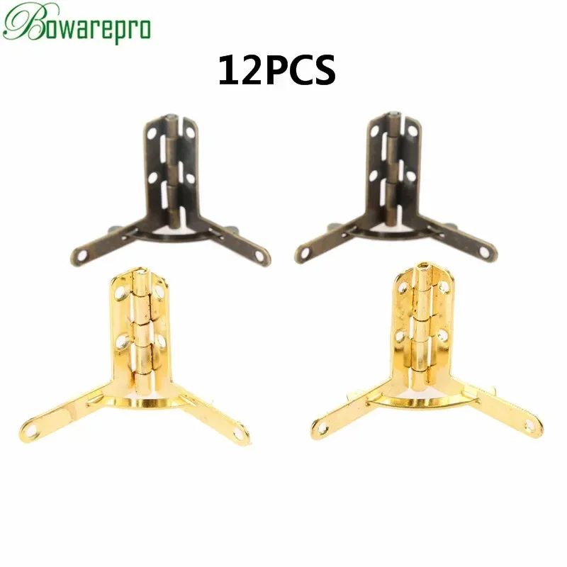 

bowarepro 12pcs 90 Degree Angle Support Spring Hinge Door Hinges for Small Jewelry Wine Case Cabinet Box Wooden Lid 31MM*30MM