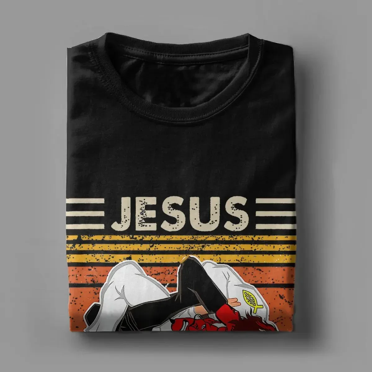 Men Women\'s T-Shirt Jesus Has Your Back Creative 100% Cotton Tees BJJ MMA Jiu Jitsu T Shirts O Neck Clothing Classic