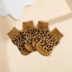 Winter Dog Socks Cozy Anti-slip Pet Socks Shoes Durable Paw Protector Soft Knit Puppy Socks for Small Dogs Winter Pet for Dogs