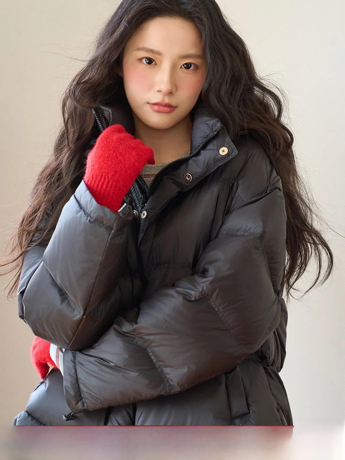 

Warm Bla Hooded Du down Jaet Women's Loose Fit Faionable Versatile Outerwear Slimming Sle Winter New Arrival