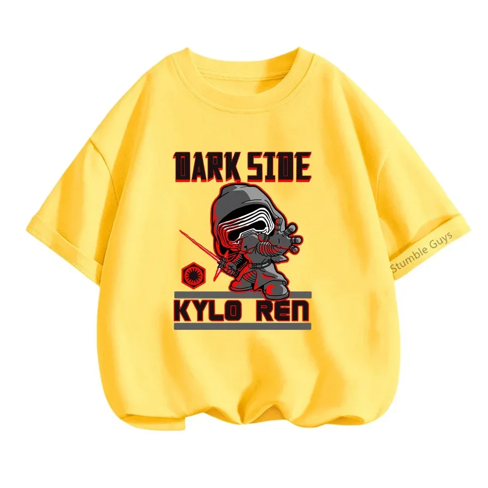 T-shirt Teen Vader com Star Wars para Crianças, Tops Disney, Camisa de Futebol, Desenhos Animados, Garotas e Meninos Bonitos, Moda Verão, 3-14 Anos