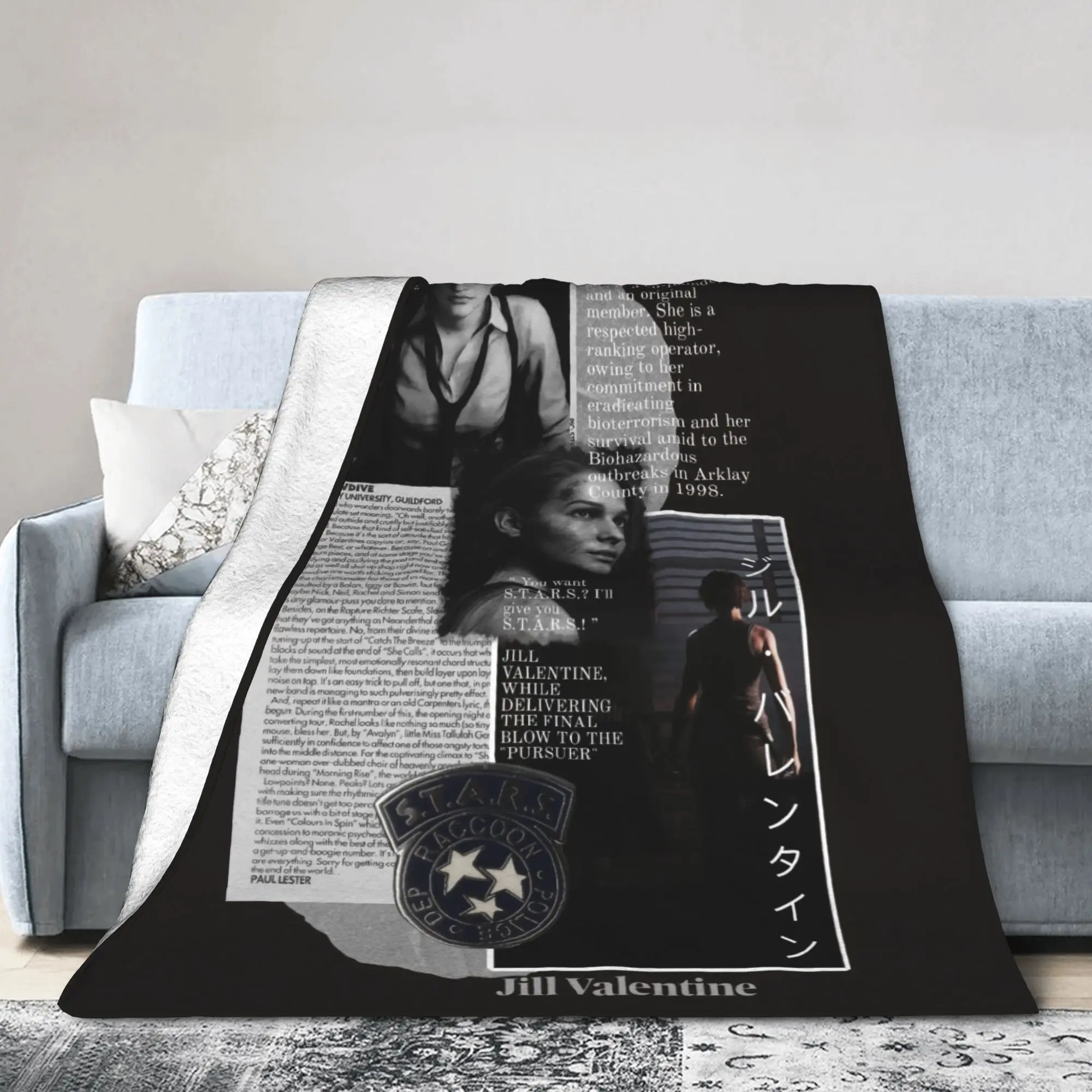 Residents Evils Jill Valentine Plush Blanket Girls Boys  Flannel Throw Blanket For Living Room Super Warm Custom DIY Bedspread