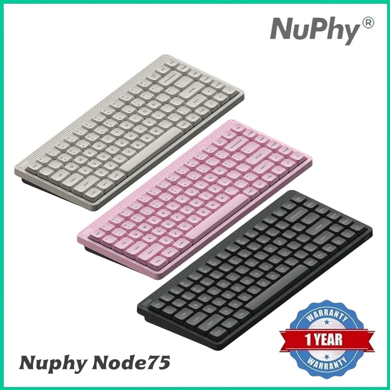 Nuphy Node75 Hot Swappable Wireless Mechanical Keyboard 84 Keys 75% Custom Low Profile Keyboard with Knob RGB Gasket Mounted