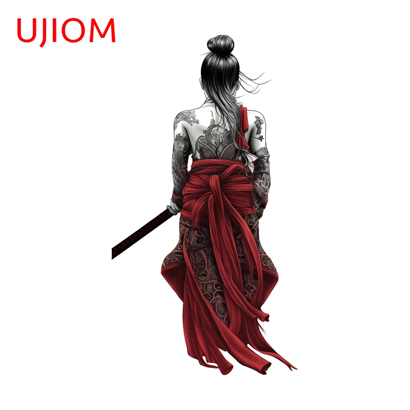 UJIOM Female Samurai Standing Posture Graffiti Wall Sticker Fashion Attractive High Quality Waterproof Decal Wardrobe Decoration