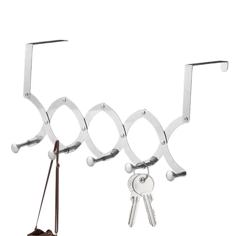 Coats Over The Door Hooks Strong Weight-Bearing Adjustable Rack For Door Back Home Storage Accessories For Towel Hats Keys