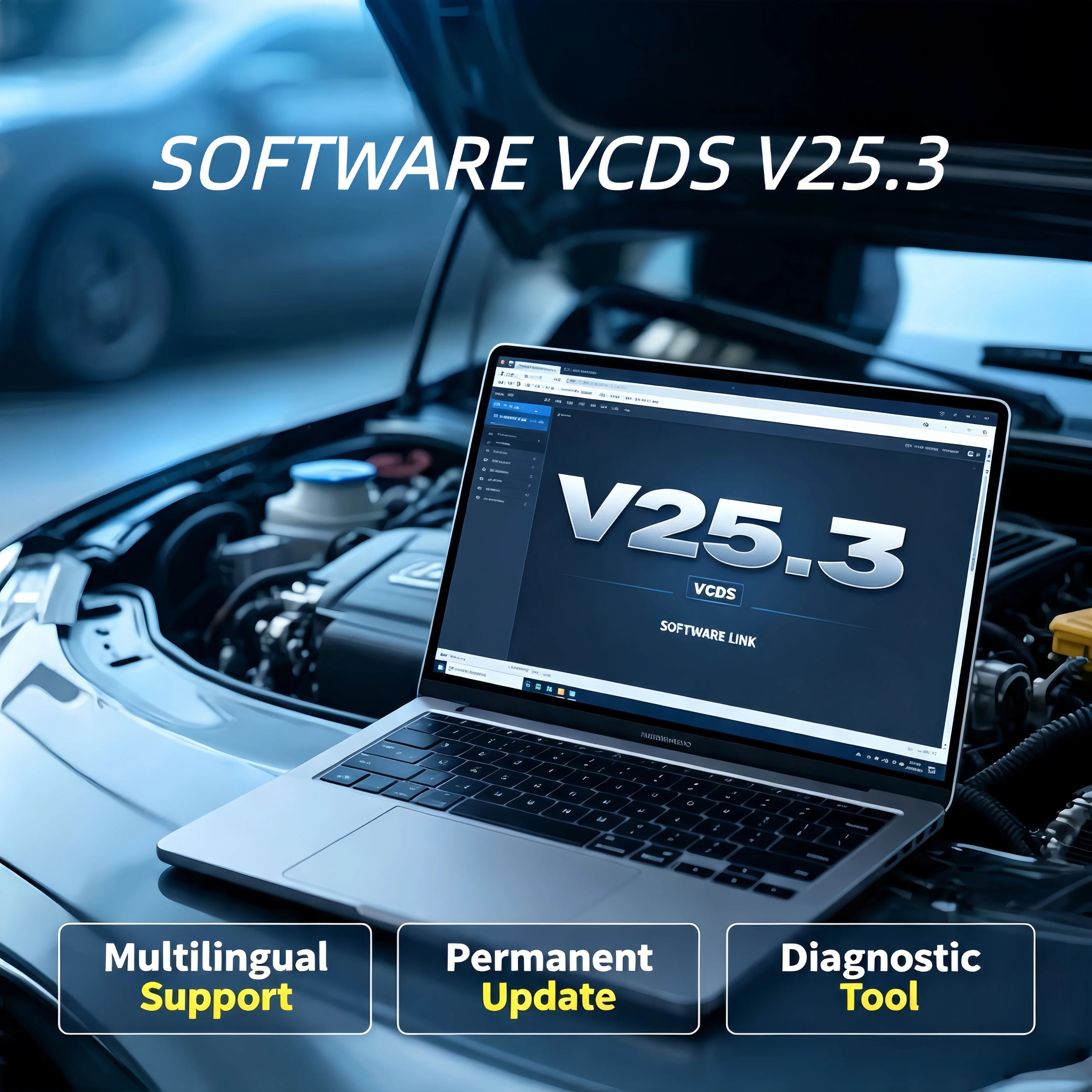 VCDS HEX V2 USB 2026 Version, Unlimited VINs OBD2 Diagnostic Scanner Tool, Compatible with VW Audi Skoda Seat, Multilingual Car