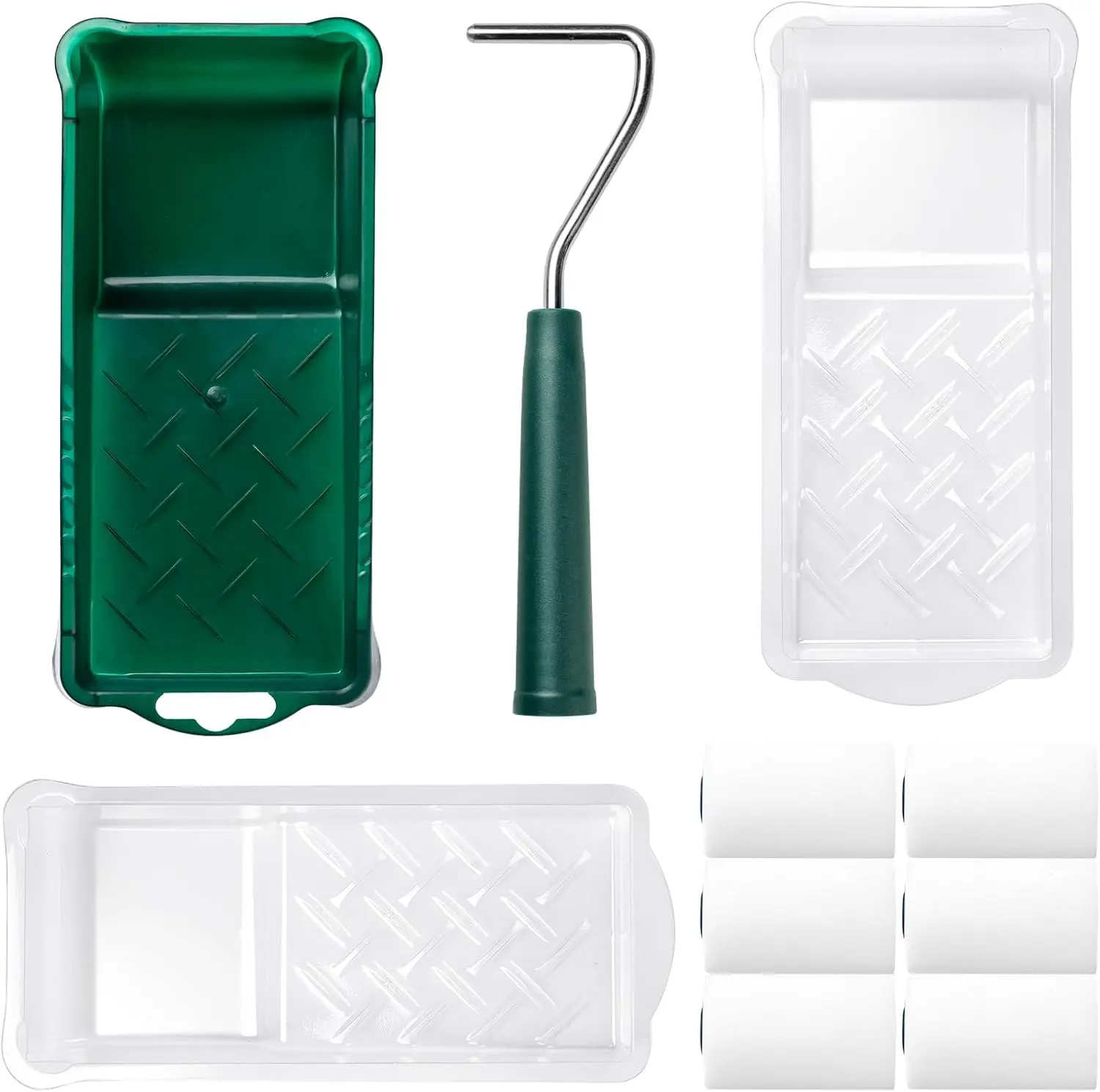 

2 Inch Foam Paint Roller Kit 10 Pack with High-Density Roller Covers, Tray, Liners, and Frame for Painting Corners and Trim