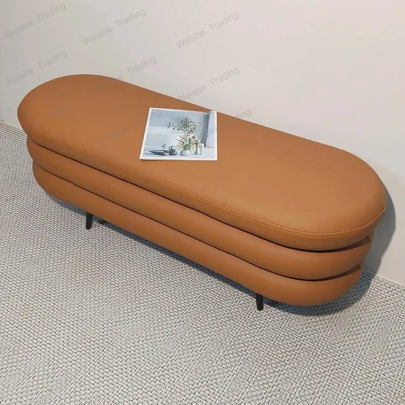 Vintage European Design Shoe Storage Bench Ottoman Low Footrest for Bedroom Bed End Entryway Living Room Doorstep Home Furniture