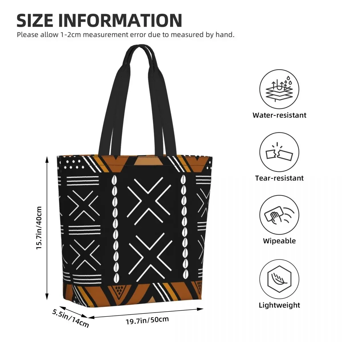 Afrikaanse Modderdoek Bogolan Ontwerp Boodschappentas Schouder Canvas Draagtas Duurzaam Tribal Geometrische Kunst Boodschappen Shopper Tassen