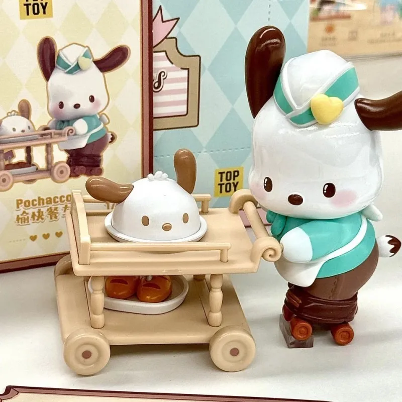 Authentic Sanrio Characters Roller Skating Restaurant Series Blind Box Kuromi Cute Hand-Made Doll Female Gift Toy Desktop Orname