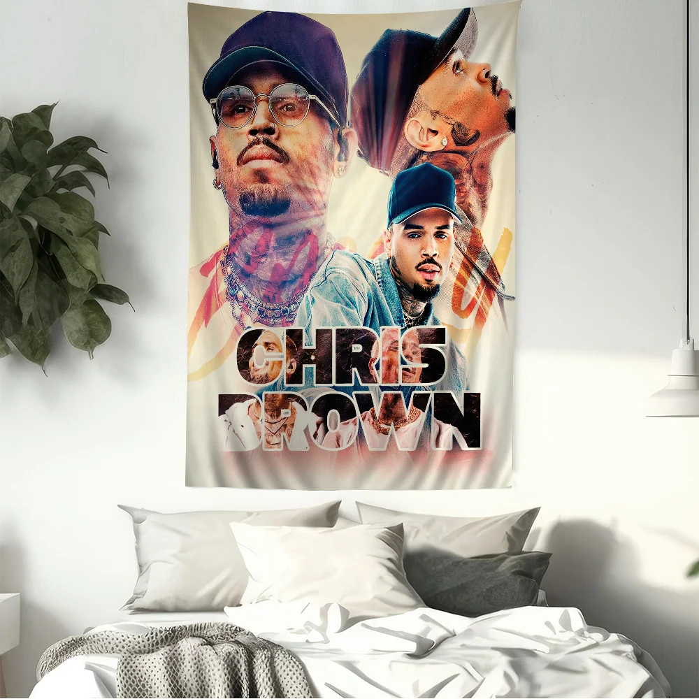 C-Chris B-Brown  Anime Tapestry Hippie Flower Wall Carpets Dorm Decor Wall Hanging Home Decor