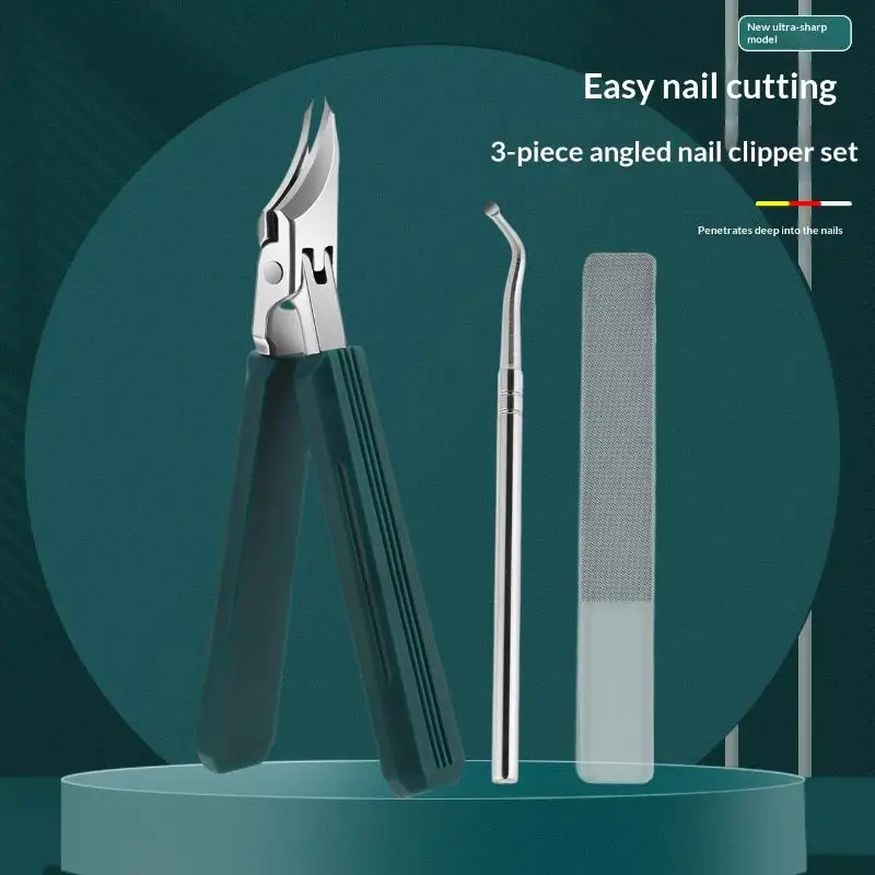 Wide Jaw Nail Clipper 15mm Opening Anti Splash Ingrown Edge Sharp Trimmer Set for Manicure Pedicure Home Use