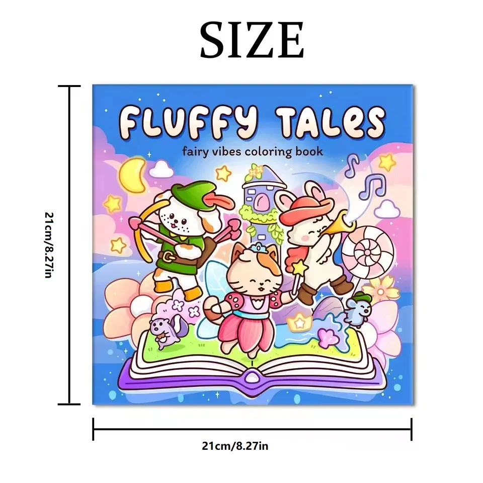 FLUFFY TALES Fairy Vibes Coloring Book for Adults Cute Drawing Book Perfect Gift for Party and Birthday
