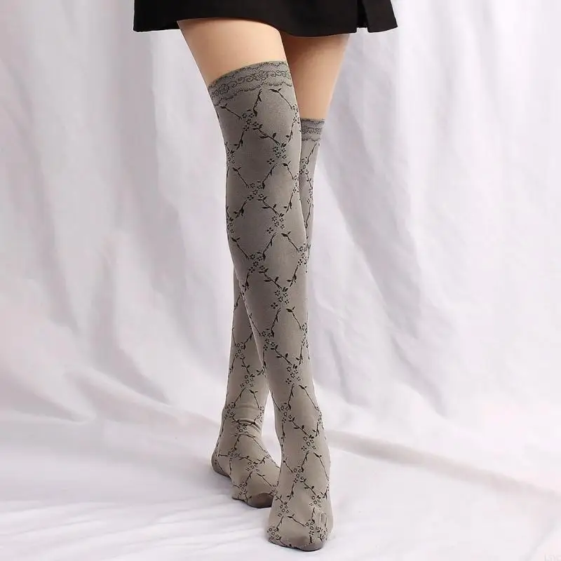 

L5YC Women's Control Top Pantyhose Sheer Tights Floral Patchwork Silk Stockings Vintage High Waist Pantyhose Tights Hosiery