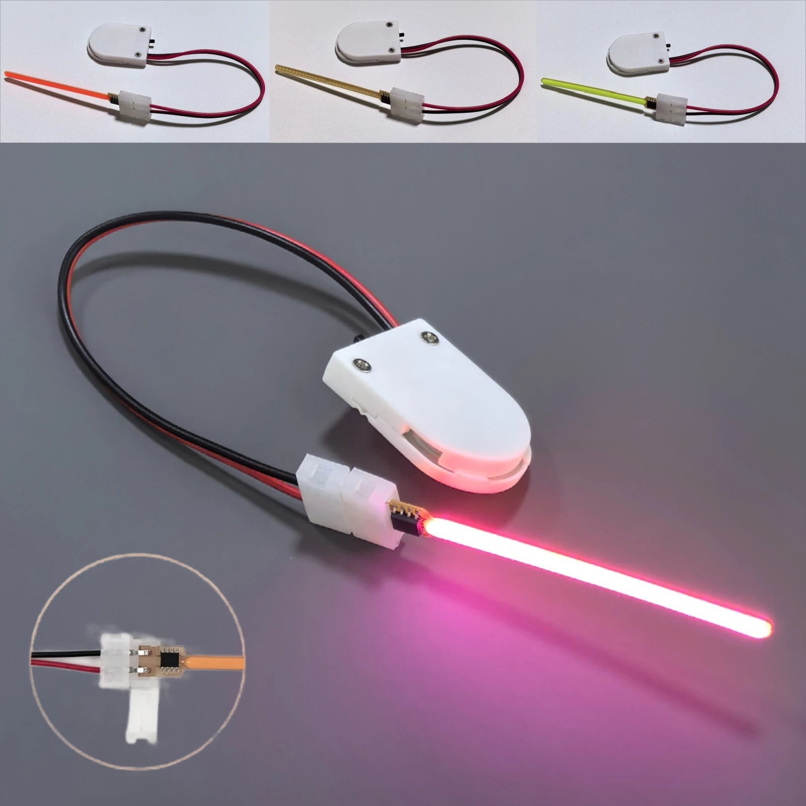 

3V Cob 40mm 59mm 70mm Meteor Shower Flowing Water Lamp Led Filament Light Diodes Parts With Buckle No Need Welding 2pin/Battery