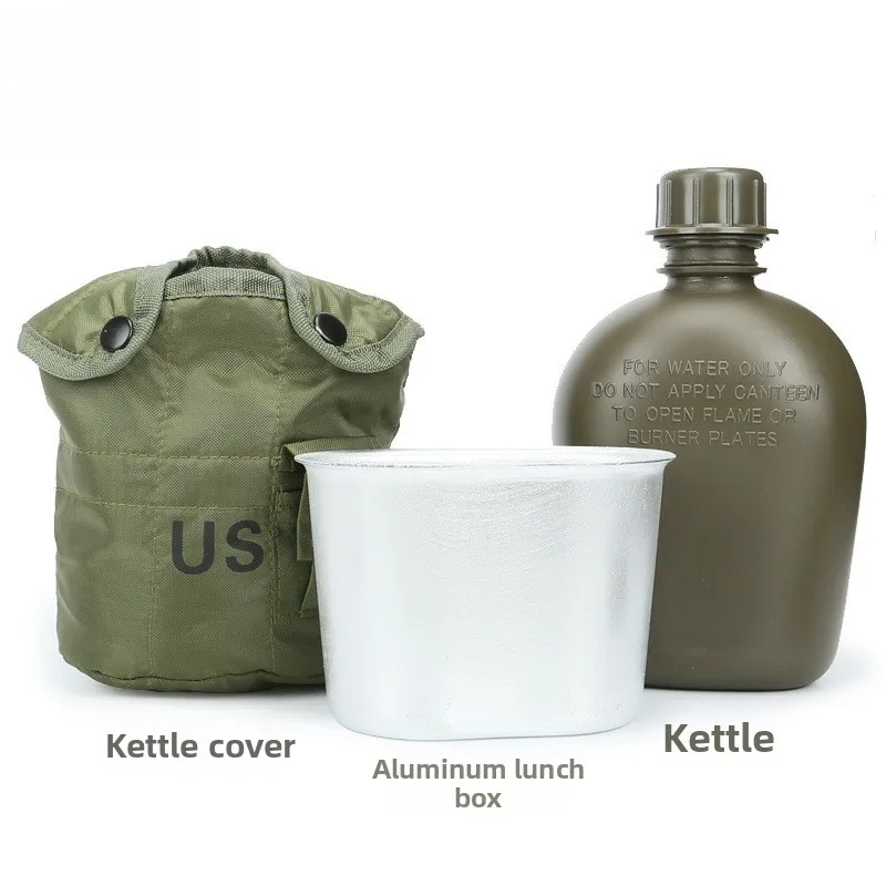 1L Outdoor Military Camping Army Camouflage Water Bottle With Pouch for Camping Hiking Survival Climbing Accessories