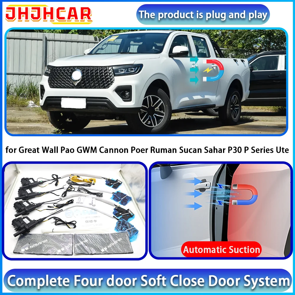 for Great Wall Pao GWM Cannon Poer Ruman Sucan Sahar P30 P Series Ute Auto Door Closer Lock Electric Suction Soft Close Door Kit