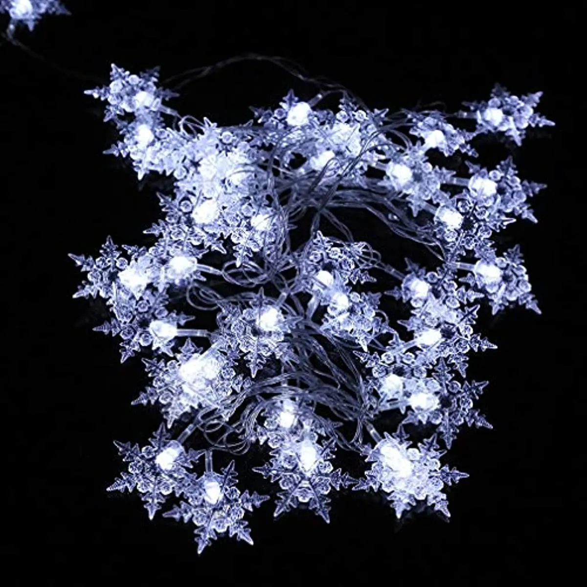 Led Snowflake Curtain String Lights Plug-In Memory Window Lights With 8 Modes For Christmas Curtain Garlands Icicle Fairy Lights