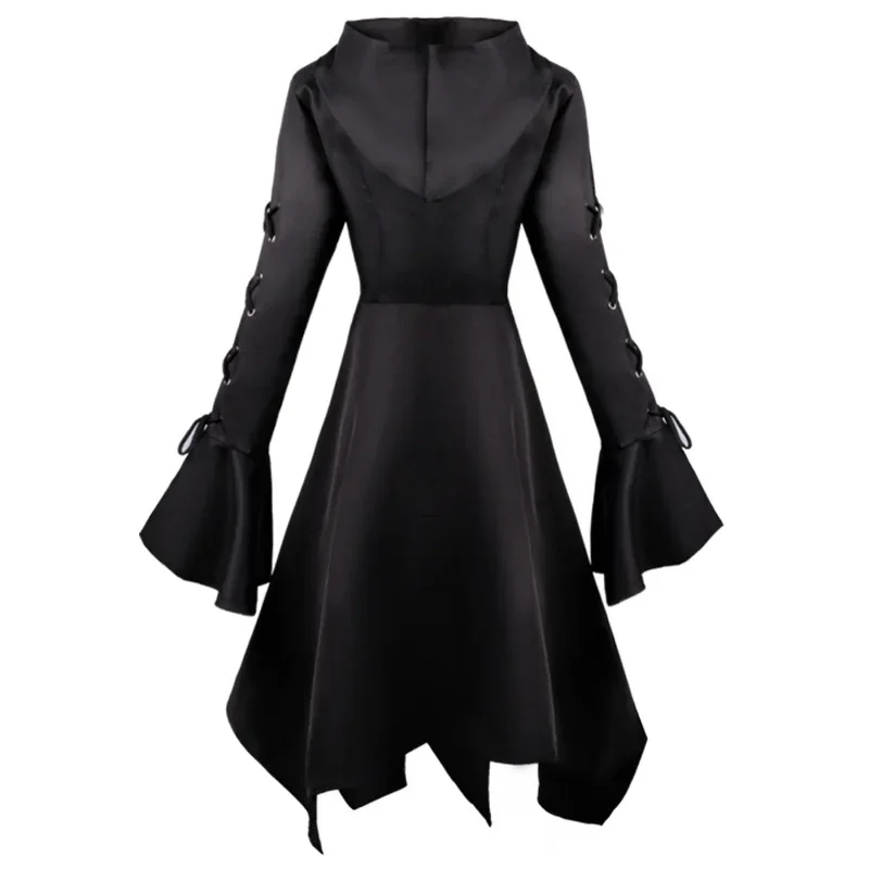 European And American Medieval Hooded Dress Gothic Style Slim Irregular Dress