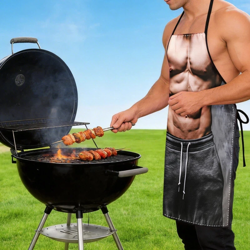 

Chic Creative Muscle Men's Apron Novel And Interesting Shows Creativity Specialunique & Fun Designs Kitchen Supplies Aprons
